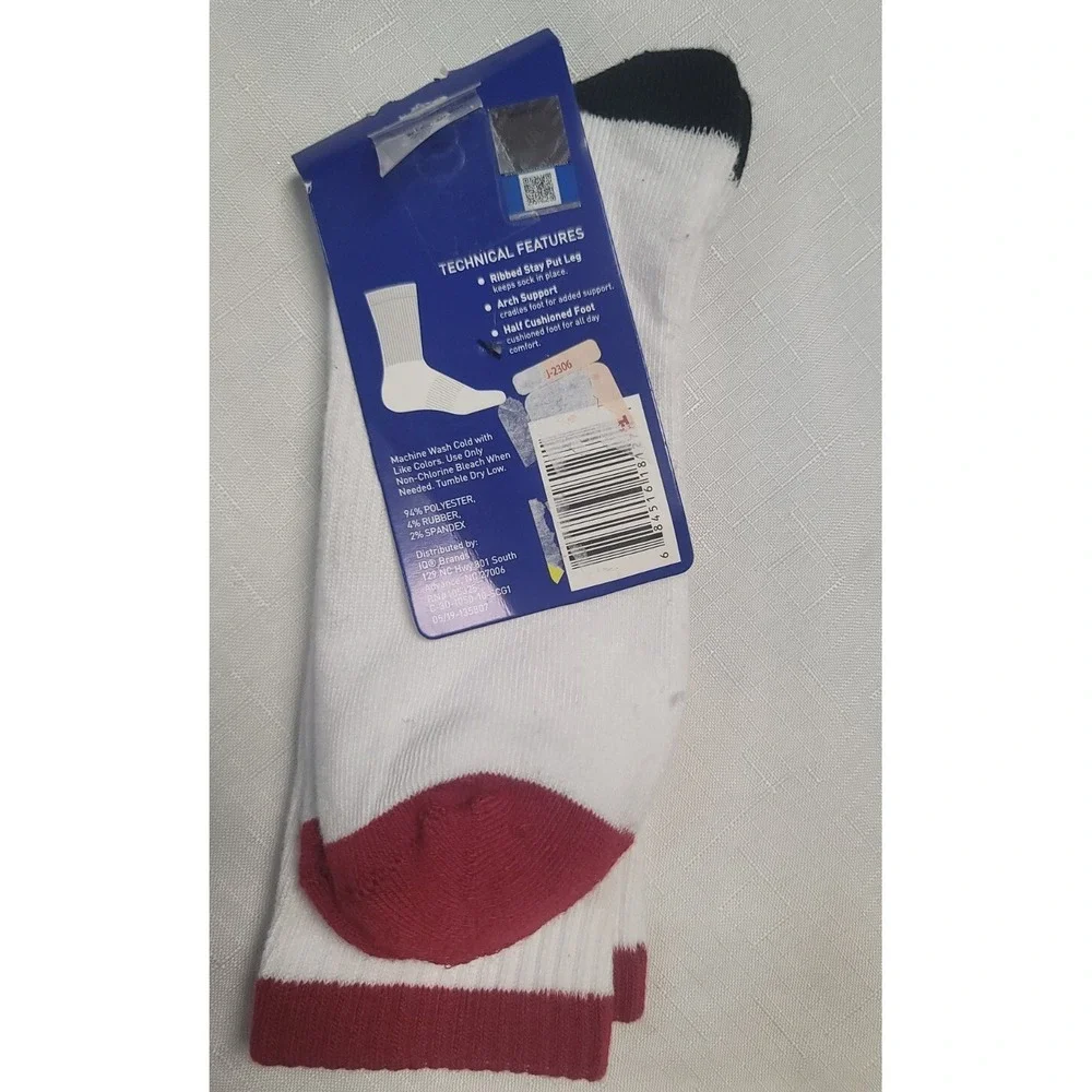TCK TCU LARGE 10-13 US WHITE RED‎ COLLEGIATE CREW SOCKS MEN'S